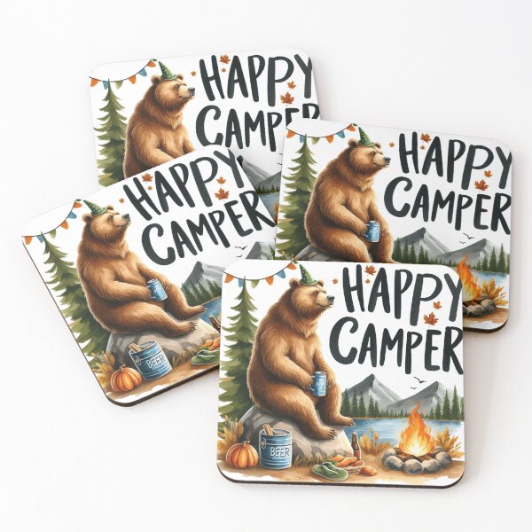 Item preview, Grizzly Bear Happy Camper designed and sold by clarkfraser.