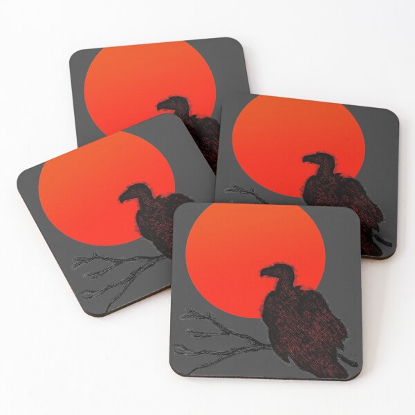 Vulture at Sunset Coasters (Set of 4)