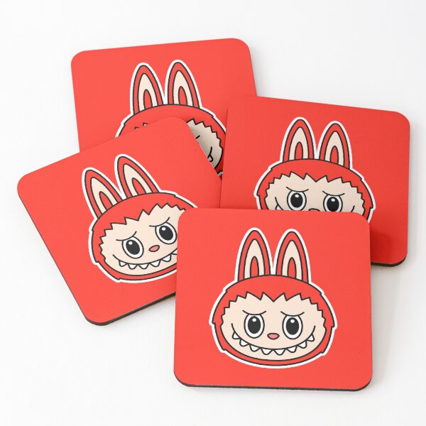 Item preview, Red Kawaii Monster Bunny Face – Cute Minimalist Style designed and sold by byRemo.