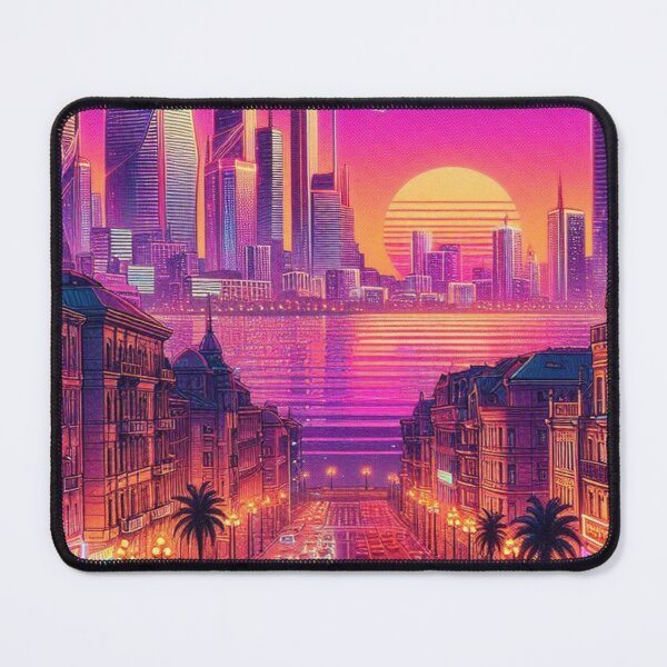 Item preview, Baku City in 80s Style – Retro Urban Skyline Design for Apparel, Accessories & Gifts | AI Art for Tourists & City Fans designed and sold by knalpot-design.