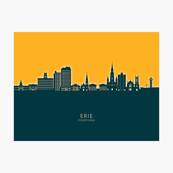 Item preview, Erie Pennsylvania Skyline designed and sold by ArtPrints.