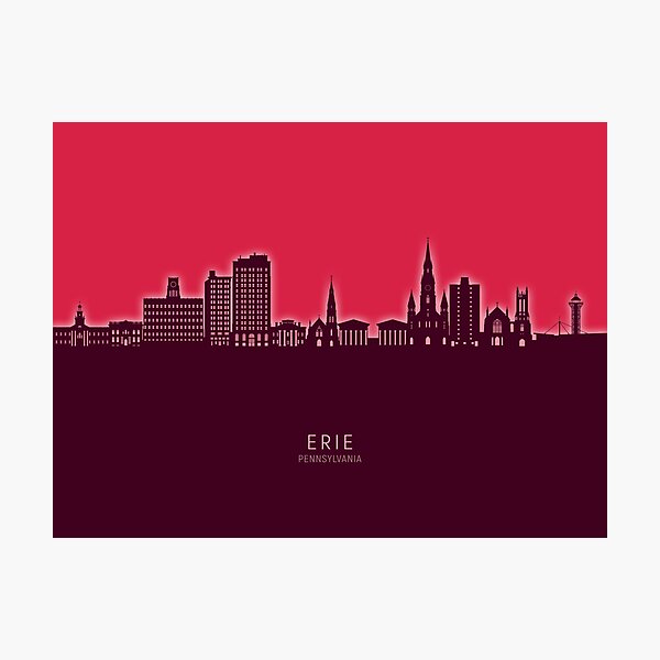 Item preview, Erie Pennsylvania Skyline designed and sold by ArtPrints.