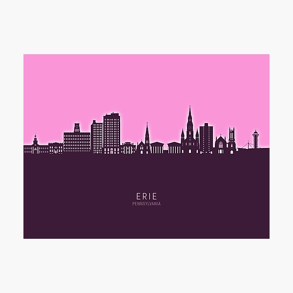 Item preview, Erie Pennsylvania Skyline designed and sold by ArtPrints.