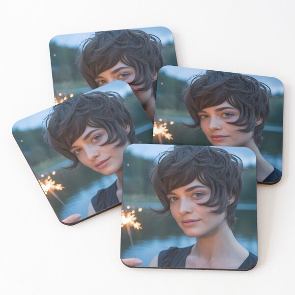 Item preview, Beautiful young brunette woman with sparkler designed and sold by mystiquelicorne.