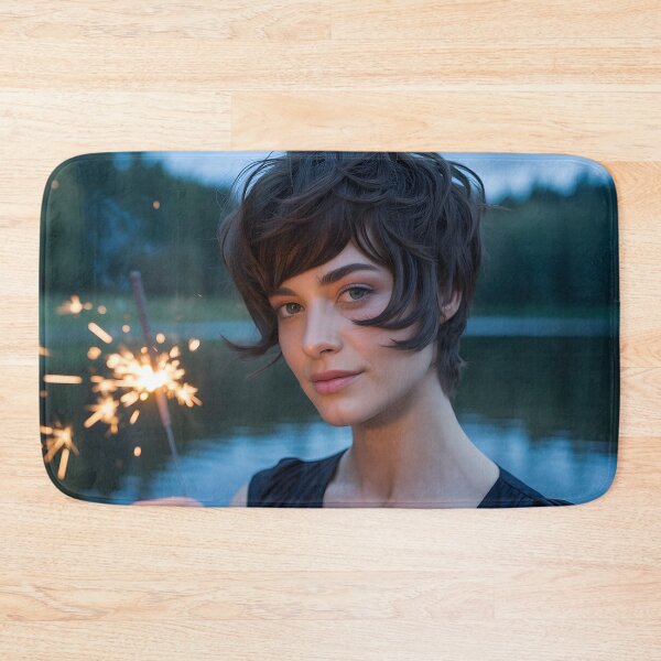 Item preview, Beautiful young brunette woman with sparkler designed and sold by mystiquelicorne.