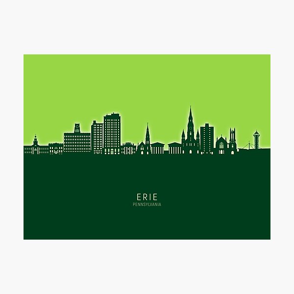 Item preview, Erie Pennsylvania Skyline designed and sold by ArtPrints.