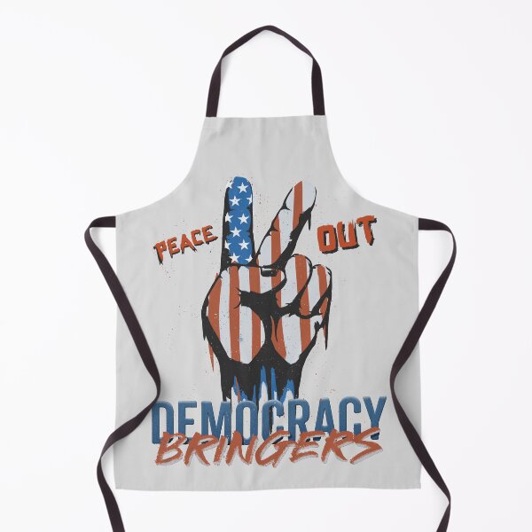 Item preview, peace out! democracy bringers - american flag in victory hand sign graffiti graphic artwork designed and sold by hayrpictures.