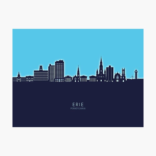 Item preview, Erie Pennsylvania Skyline designed and sold by ArtPrints.