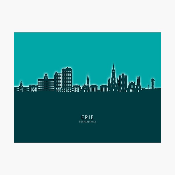 Item preview, Erie Pennsylvania Skyline designed and sold by ArtPrints.