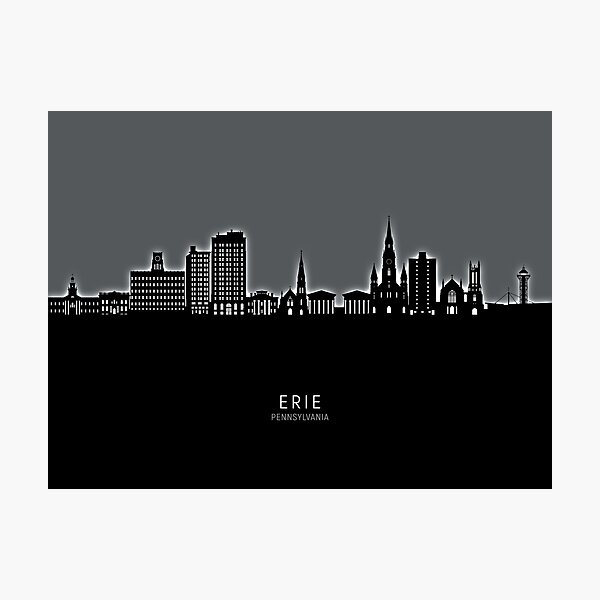 Item preview, Erie Pennsylvania Skyline designed and sold by ArtPrints.