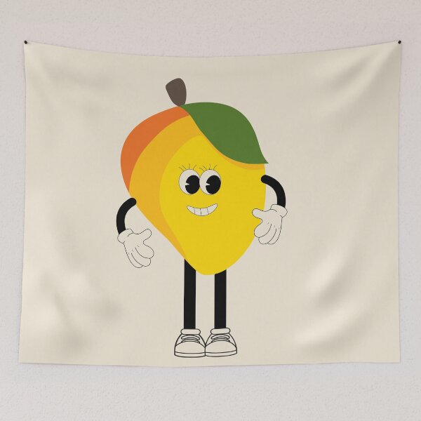 Item preview, Flat Design Illustration with Character Fun Mango designed and sold by AlginaPugachova.
