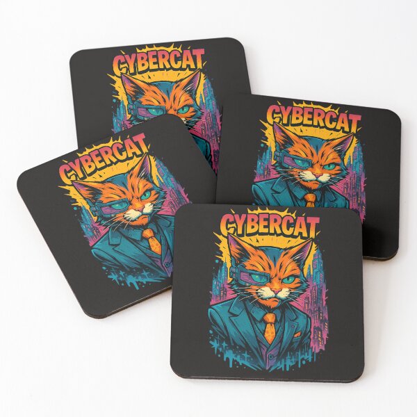 Item preview, Cybercat – Futuristic Feline in a Neon CityJ designed and sold by Thaivi Design.