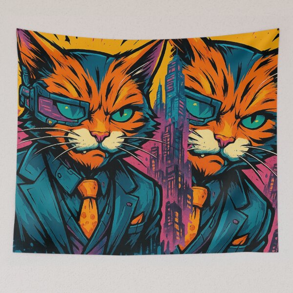 Item preview, Cybercat – Futuristic Feline in a Neon CityJ designed and sold by Thaivi Design.