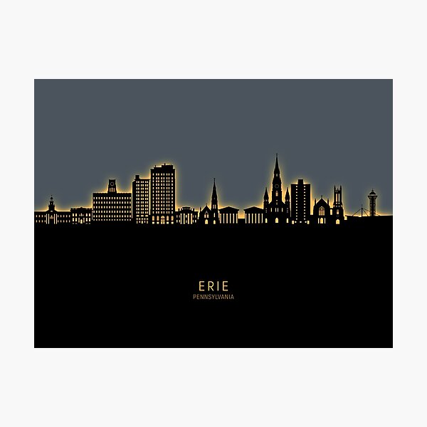 Item preview, Erie Pennsylvania Skyline designed and sold by ArtPrints.
