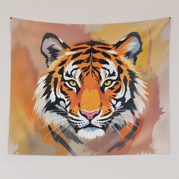 Item preview, Artistic watercolor with predatory tiger designed and sold by Marcu Ioachim.
