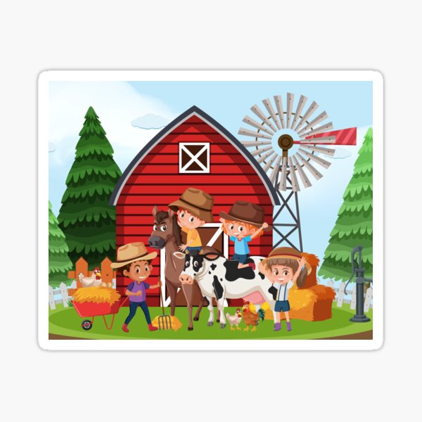 Item preview, Farm scene for kid's room designed and sold by IuliaCrafties.