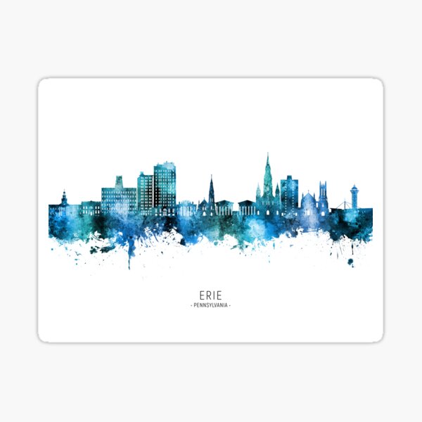 Item preview, Erie Pennsylvania Skyline designed and sold by ArtPrints.