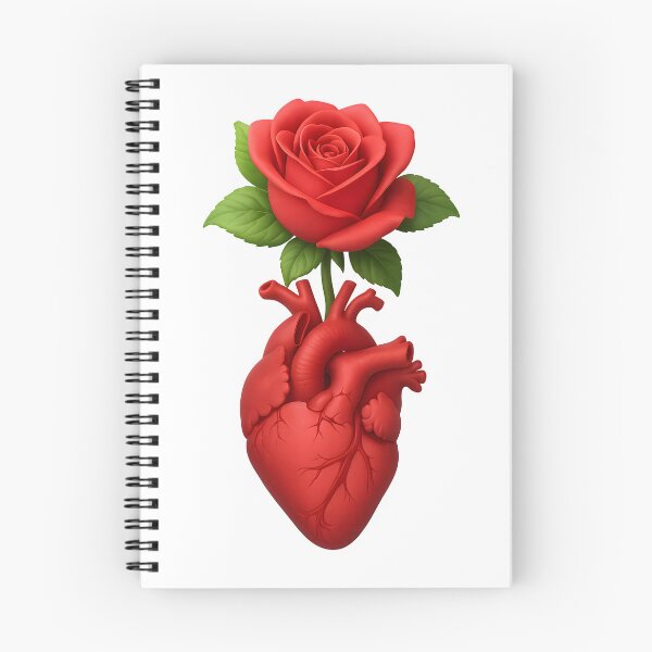 Item preview, Blooming Heart – 3D Rose Anatomy Art designed and sold by WolfPixelRo.