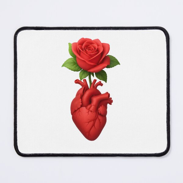 Item preview, Blooming Heart – 3D Rose Anatomy Art designed and sold by WolfPixelRo.