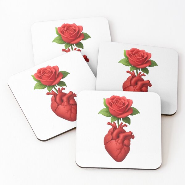 Item preview, Blooming Heart – 3D Rose Anatomy Art designed and sold by WolfPixelRo.