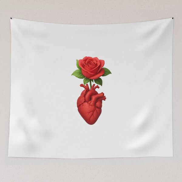 Item preview, Blooming Heart – 3D Rose Anatomy Art designed and sold by WolfPixelRo.