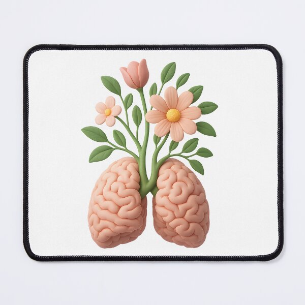 Item preview, Blooming Brain Garden – 3D Floral Anatomy Design designed and sold by WolfPixelRo.