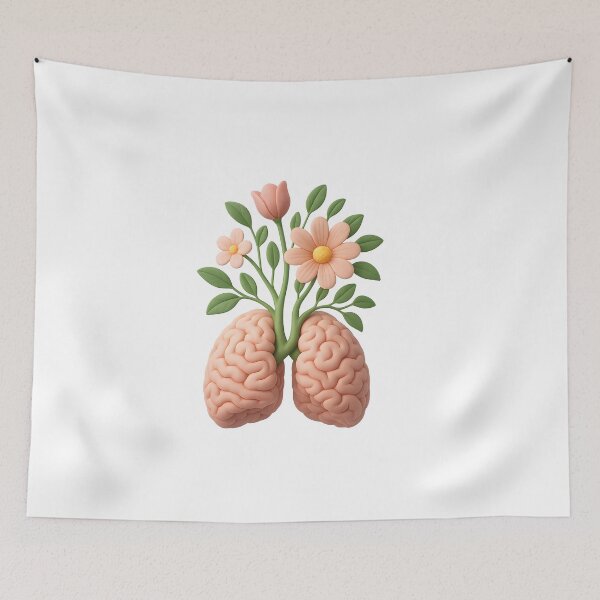 Item preview, Blooming Brain Garden – 3D Floral Anatomy Design designed and sold by WolfPixelRo.