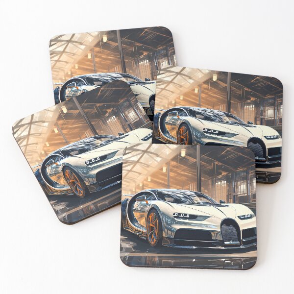 Item preview, French Hypercar Gleaming In Sunlit Industrial Glass Atrium designed and sold by RevUpDesign.