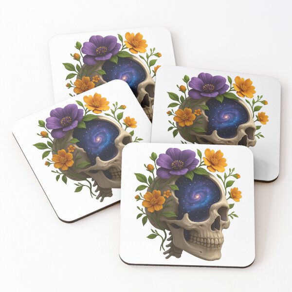 Item preview, Cosmic Bloom Skull – 3D Floral Galaxy Anatomy designed and sold by WolfPixelRo.