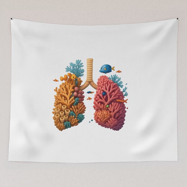 Item preview, Artistic Colorful Lungs Illustration designed and sold by WolfPixelRo.