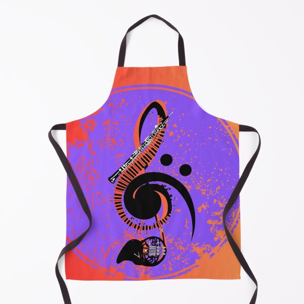 Item preview, Crazy Treble Bass Clefs Oboe French Horn Piano designed and sold by BrightrDayMusicArt.
