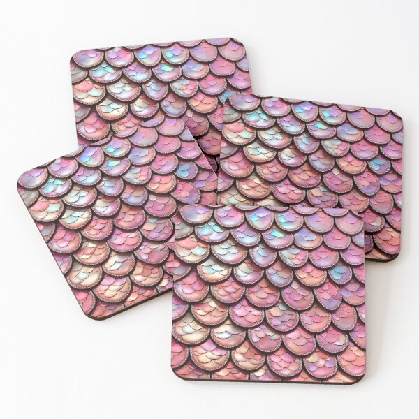Item preview, MERMAIDS LAIR - BEDAZZLED ROSE PINK OPAL BLING Shimmery Scales Ocean Sea Aquatic Marine Fantasy Girly Girl Beach Cottage Decor designed and sold by Spinning Plates 360.