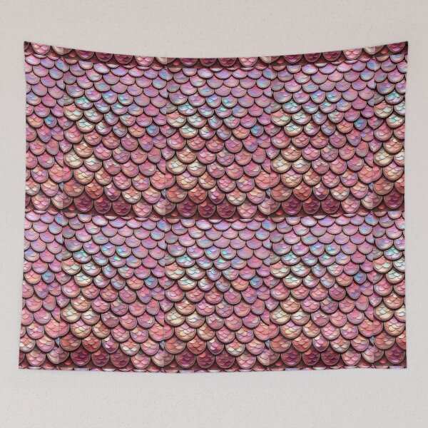 Item preview, MERMAIDS LAIR - BEDAZZLED ROSE PINK OPAL BLING Shimmery Scales Ocean Sea Aquatic Marine Fantasy Girly Girl Beach Cottage Decor designed and sold by Spinning Plates 360.