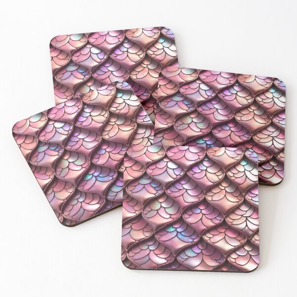 Item preview, MERMAIDS LAIR - BEDAZZLED ROSE PINK OPAL BLING Shimmery Scales Ocean Sea Aquatic Marine Fantasy Girly Girl Beach Cottage Decor designed and sold by Spinning Plates 360.