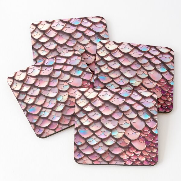 Item preview, MERMAIDS LAIR - BEDAZZLED ROSE PINK OPAL BLING Shimmery Scales Ocean Sea Aquatic Marine Fantasy Girly Girl Beach Cottage Decor designed and sold by Spinning Plates 360.
