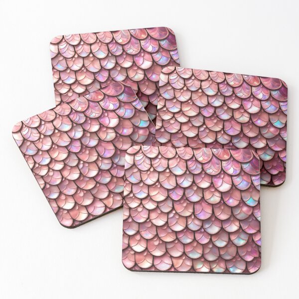 Item preview, MERMAIDS LAIR - BEDAZZLED ROSE PINK OPAL BLING Shimmery Scales Ocean Sea Aquatic Marine Fantasy Girly Girl Beach Cottage Decor designed and sold by Spinning Plates 360.