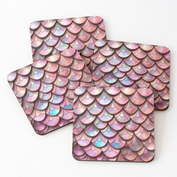 Item preview, MERMAIDS LAIR - BEDAZZLED ROSE PINK OPAL BLING Shimmery Scales Ocean Sea Aquatic Marine Fantasy Girly Girl Beach Cottage Decor designed and sold by Spinning Plates 360.