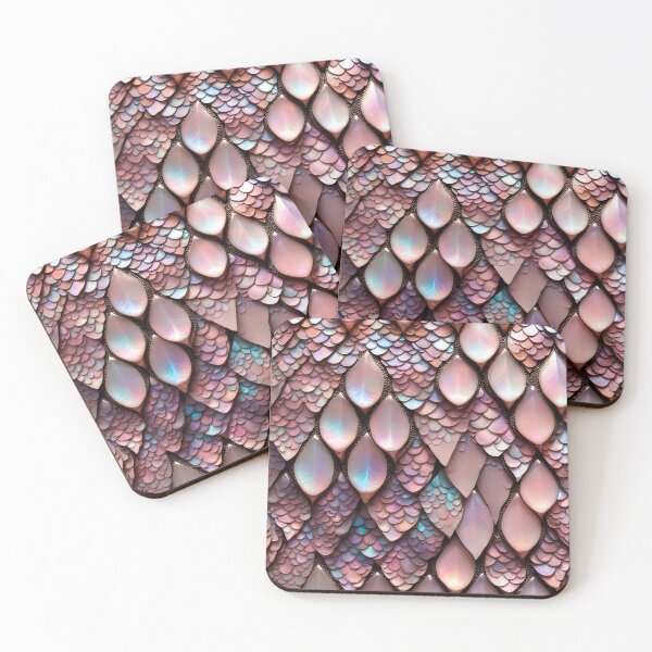 Item preview, MERMAIDS LAIR - BEDAZZLED ROSE PINK OPAL BLING Shimmery Scales Ocean Sea Aquatic Marine Fantasy Girly Girl Beach Cottage Decor designed and sold by Spinning Plates 360.