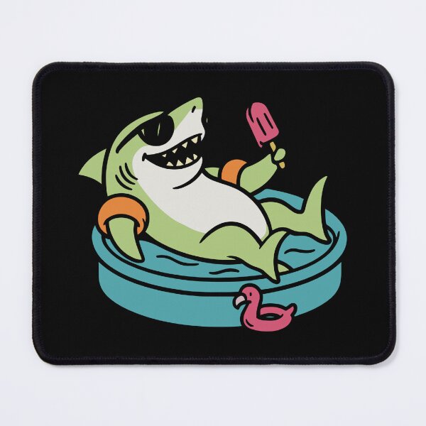 Item preview, Cute Minimalist Shark Drawing – Quiet Summer Mood in a Kiddie Pool designed and sold by Designer-Girl.