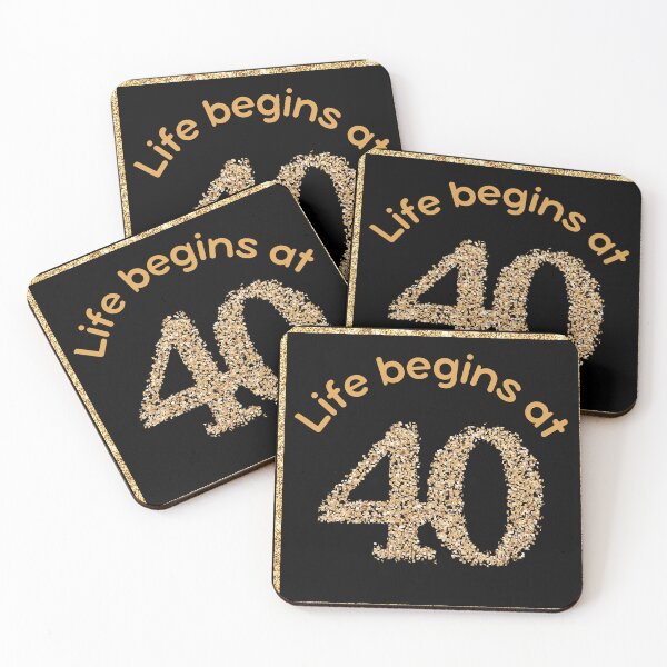 Item preview, Life begins at 40 golden sparkly glitter  designed and sold by ClickATee Store .