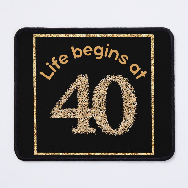 Item preview, Life begins at 40 golden sparkly glitter designed and sold by ClickATee Store .