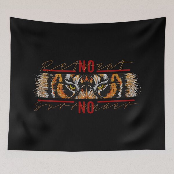 Item preview, eye of the tiger - no retreat no surrender (motivational quote) embroidery iron patch textured graphic artwork designed and sold by hayrpictures.