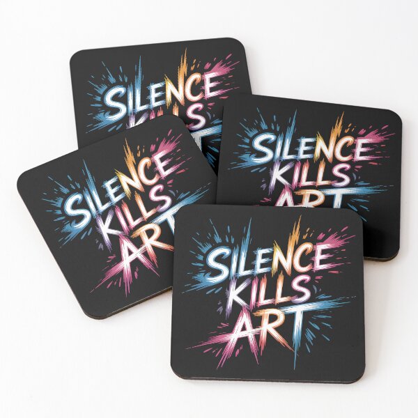 Item preview, Silence Kills Art – Bold Typography Design designed and sold by BrushRushX.