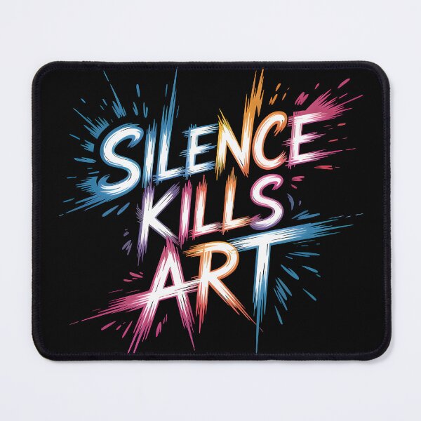 Item preview, Silence Kills Art – Bold Typography Design designed and sold by BrushRushX.