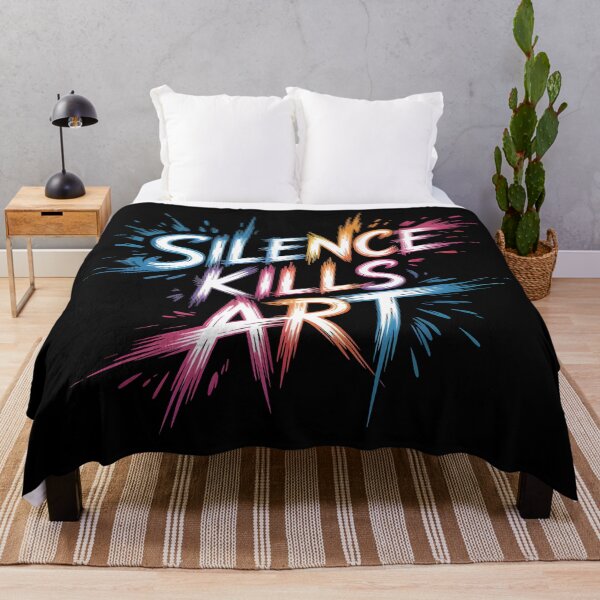 Item preview, Silence Kills Art – Bold Typography Design designed and sold by BrushRushX.