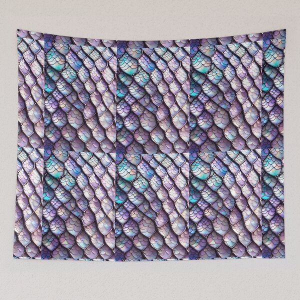 Item preview, MERMAIDS LAIR - BEDAZZLED LAVENDER PURPLE AMETHYST BLING Shimmery Scales Ocean Sea Aquatic Marine Fantasy Girly Girl Beach Cottage Decor designed and sold by Spinning Plates 360.