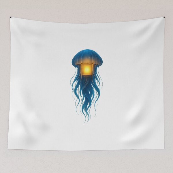 Item preview, Astral Jellyfish Lantern – Glowing Deep Sea Creature Art designed and sold by WolfPixelRo.