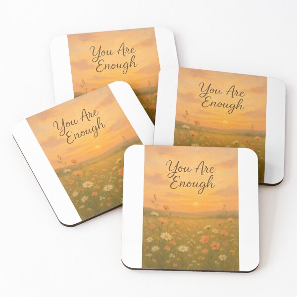 Item preview, You Are Enough - Pastel Sunset Meadow Quote designed and sold by G-M-Creations-.