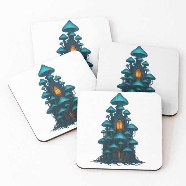 Item preview, Cybernetic Mushroom Cathedral – Futuristic Bioluminescent Fantasy designed and sold by WolfPixelRo.