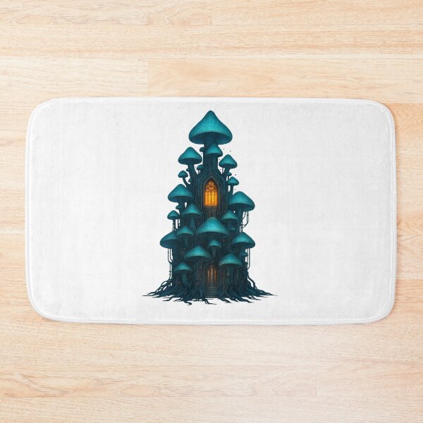 Item preview, Cybernetic Mushroom Cathedral – Futuristic Bioluminescent Fantasy designed and sold by WolfPixelRo.